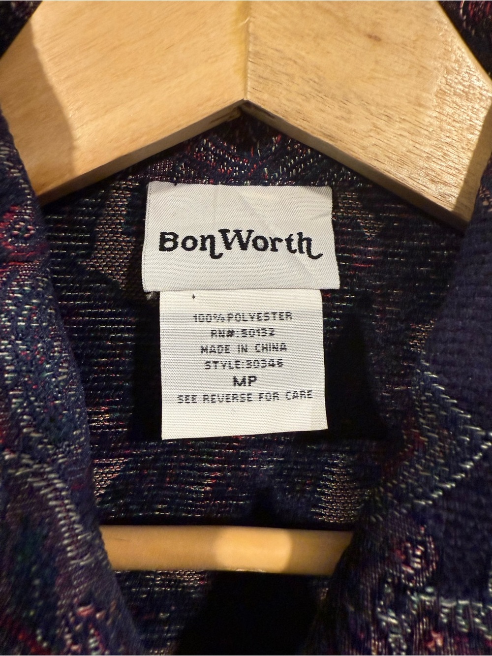 BonWorth Paisley tapestry style Zip Jacket — Navy, Burgundy & Purple - Picture 5 of 5